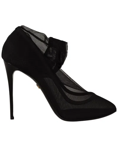 DOLCE & GABBANA DOLCE & GABBANA STRETCH SOCK LEATHER-TRIM BOOTIE