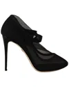 Dolce & Gabbana Stretch Sock Leather-trim Sandal In Black