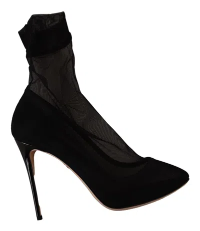 Dolce & Gabbana Stretch Tulle Boot In Black