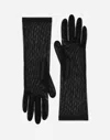 Dolce & Gabbana Stretch Tulle Gloves In Black