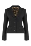 Dolce & Gabbana Stretch Virgin Wool Blazer In Black