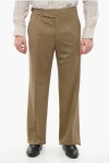 Dolce & Gabbana Stretch Virgin Wool Pants With Side Martingale