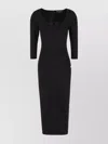 Dolce & Gabbana Stretch Viscose Blend Dress With 3/4 Sleeves