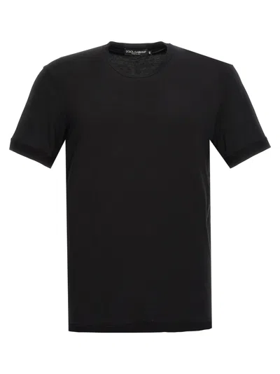 Dolce & Gabbana Stretch Viscose Blend T-shirt In Black