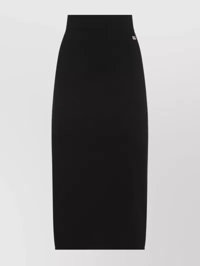 DOLCE & GABBANA STRETCH VISCOSE PENCIL SKIRT WITH ROLLED EDGES