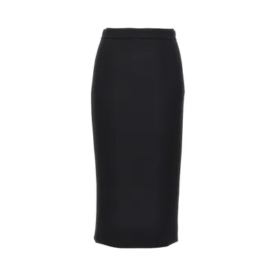 Dolce & Gabbana High-rise Virgin Wool Midi Skirt In Transparent
