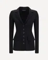 Dolce & Gabbana Stretch Wool Single Breasted Jacket In Black