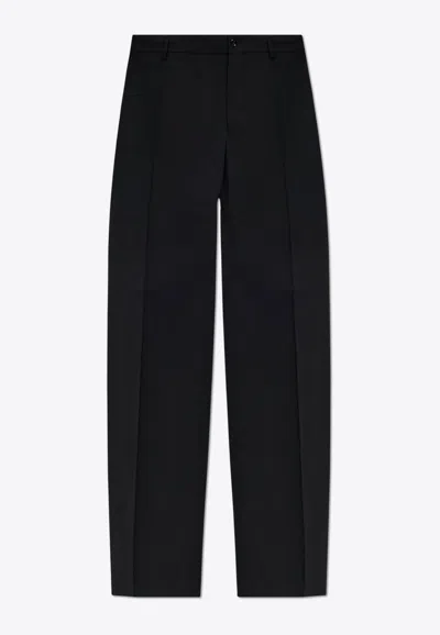 Dolce & Gabbana Stretch-wool Straight-leg Pants In Black
