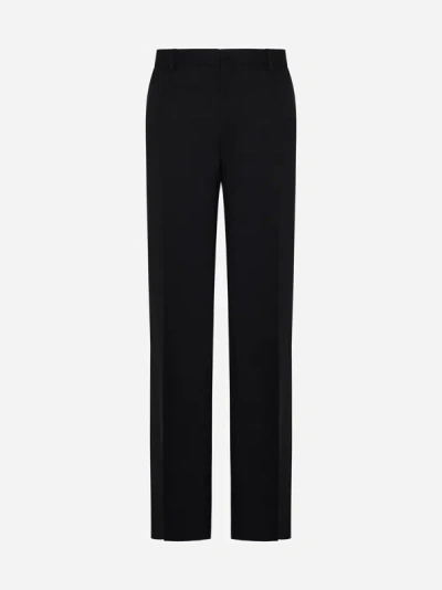 Dolce & Gabbana Stretch Wool Trousers In Black