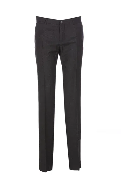 Dolce & Gabbana Stretch Wool Trousers In Grey