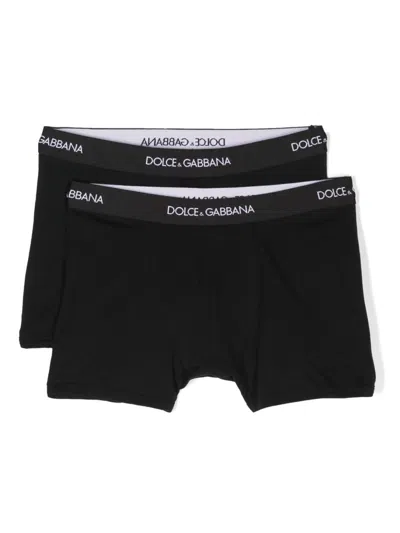 Dolce & Gabbana Stretch-cotton T-shirt Pack Of Two For Boys In Black