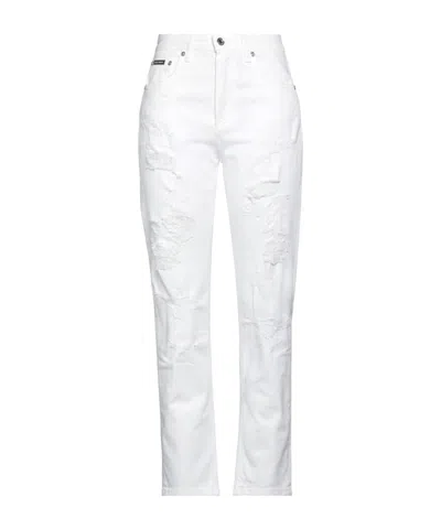 Dolce & Gabbana Stretchy Colored Jeans In White