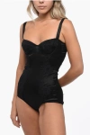 Dolce & Gabbana Lace-trimmed Silk-blend Satin Bodysuit