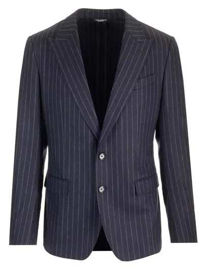 DOLCE & GABBANA MIDNIGHT BLUE VIRGIN WOOL BLAZER