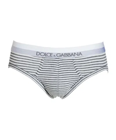 Dolce & Gabbana Stripe Pattern Briefs Pants In White