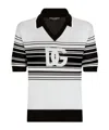 Dolce & Gabbana Stripe-print Silk Polo Shirt In White