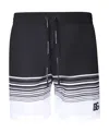 Dolce & Gabbana Striped Drawstring Swim Shorts In Black