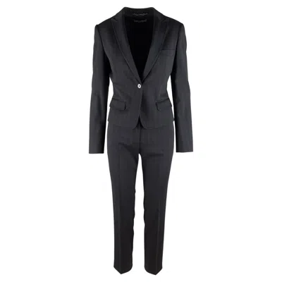 Pre-owned Dolce & Gabbana Stripe Suit In Black