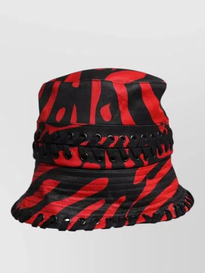 Dolce & Gabbana Hat9800 Red And Black Striped Bucket Hat In Multi