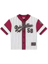 Dolce & Gabbana Striped Baseball Shirt In White
