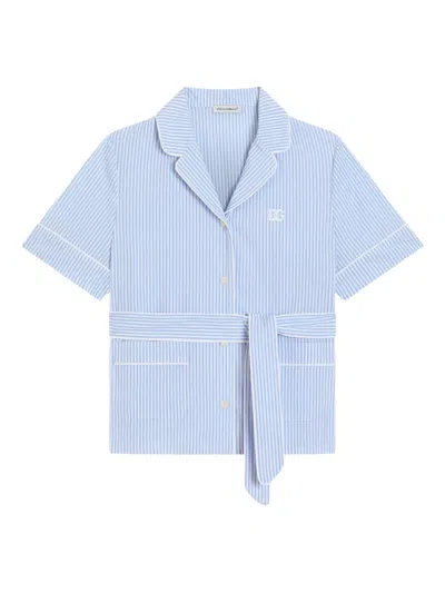Dolce & Gabbana Kids' Striped Belted Top In Multi