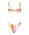 Dolce & Gabbana Striped Bikini Set In Multi