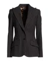 Dolce & Gabbana Striped Blazer In Charcoal-grey