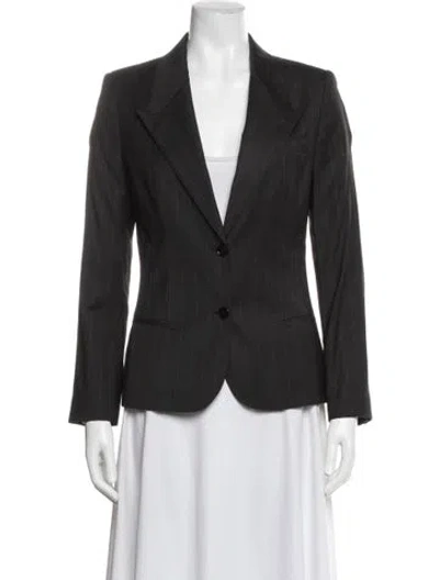 Pre-owned Dolce & Gabbana Striped Blazer In Gray