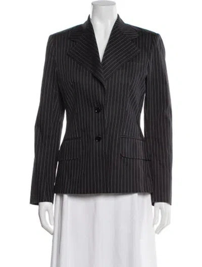 Pre-owned Dolce & Gabbana Striped Blazer In Grey