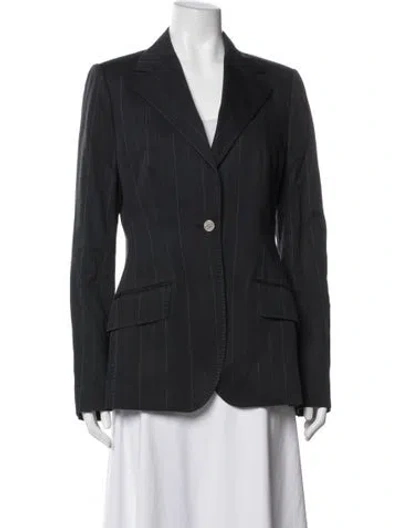 Pre-owned Dolce & Gabbana Striped Blazer In Grey