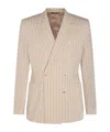 Dolce & Gabbana Tailored Pinstripe Blazer With Front Pockets In Nude