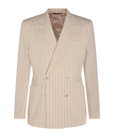 DOLCE & GABBANA DOLCE  GABBANA STRIPED DOUBLE BREASTED BLAZER