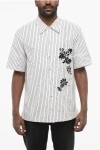 Dolce & Gabbana Striped Bowling Shirt With Sequined Embroidery