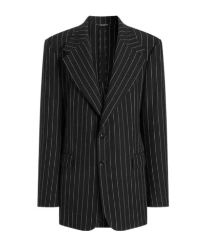 Dolce & Gabbana Striped Buttoned Blazer In Multi