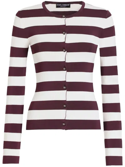 DOLCE & GABBANA STRIPED CARDIGAN