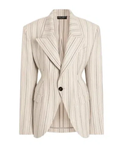 DOLCE & GABBANA DOLCE  GABBANA REGIMENTAL PINSTRIPED SINGLE-BREASTED JACKET