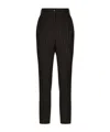 Dolce & Gabbana Stripe-pattern Wool Tapered Trousers In Black