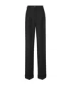 Dolce & Gabbana Pinstriped Trousers In Virgin Wool Blend In Black