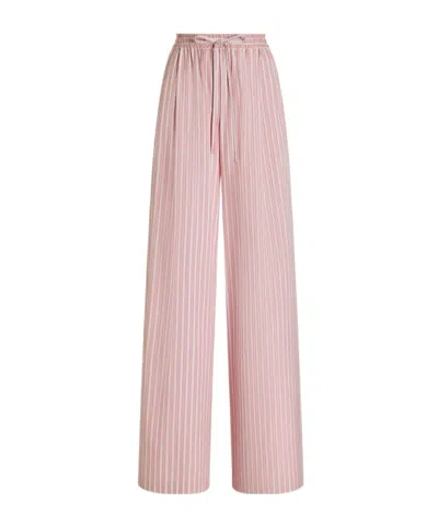Dolce & Gabbana Striped Casual Pants In Pink
