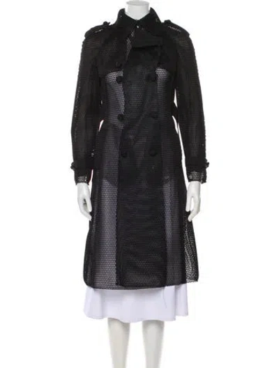 Pre-owned Dolce & Gabbana Striped Coat In Black