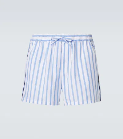 Dolce & Gabbana Striped Cotton And Silk Poplin Shorts In Multi