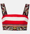 Dolce & Gabbana Striped Cotton-blend Bra Top In Multi