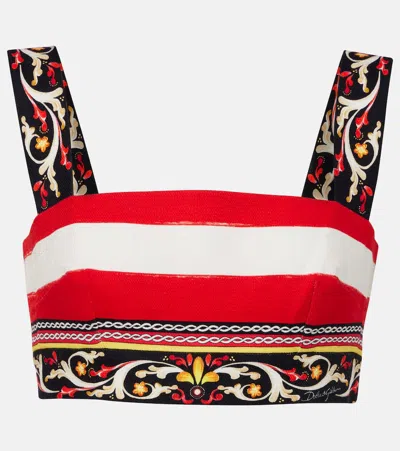 Dolce & Gabbana Bustier-top Aus Einem Baumwollgemisch