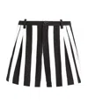 Dolce & Gabbana Striped Pleated Shorts Belt Loops In Black