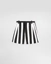 Dolce & Gabbana Striped Pleated Shorts Belt Loops In Black