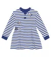 Dolce & Gabbana Striped Cotton Jersey Dress In Blue