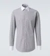 Dolce & Gabbana Striped Cotton Poplin Shirt In Gray