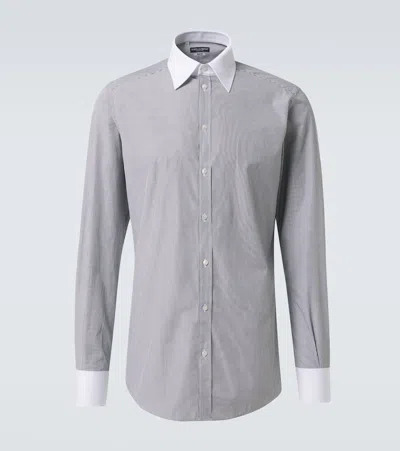 DOLCE & GABBANA STRIPED COTTON POPLIN SHIRT