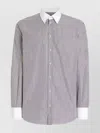Dolce & Gabbana Striped Cotton Poplin Shirt In Grey