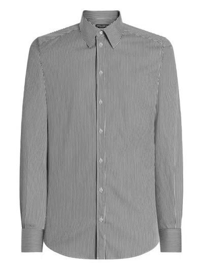 Dolce & Gabbana Striped Cotton Shirt In Multi